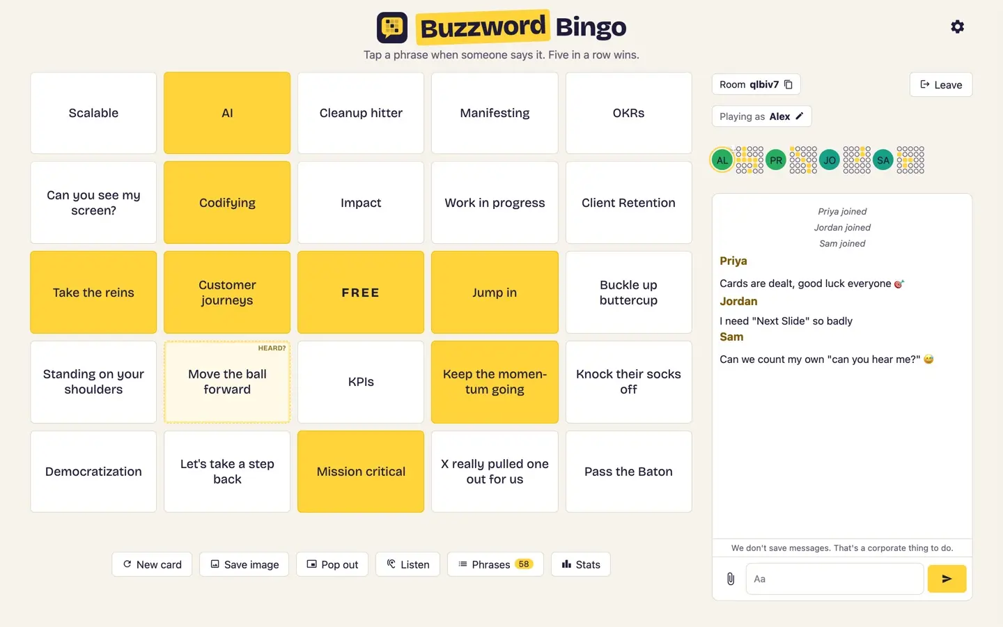 Buzzword Bingo