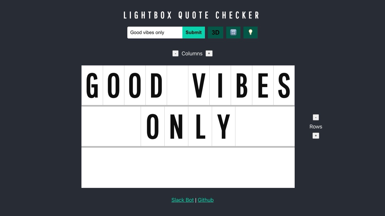 Flat 2D lightbox view