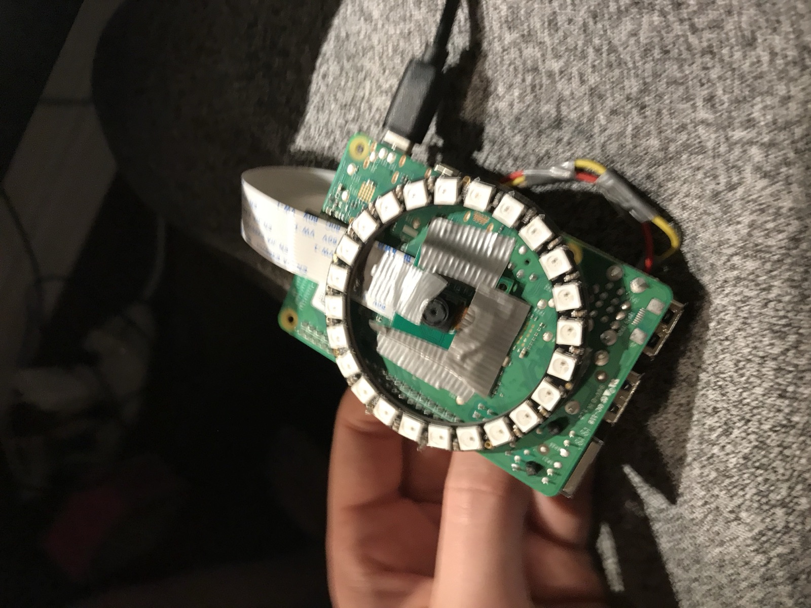 NeoPixel ring mounted around the Pi camera